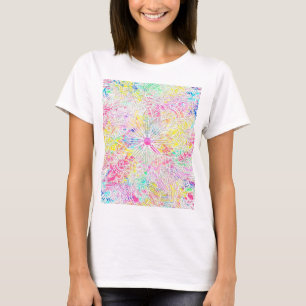Camiseta Bonito tendência de hena desenhada pela mão flor