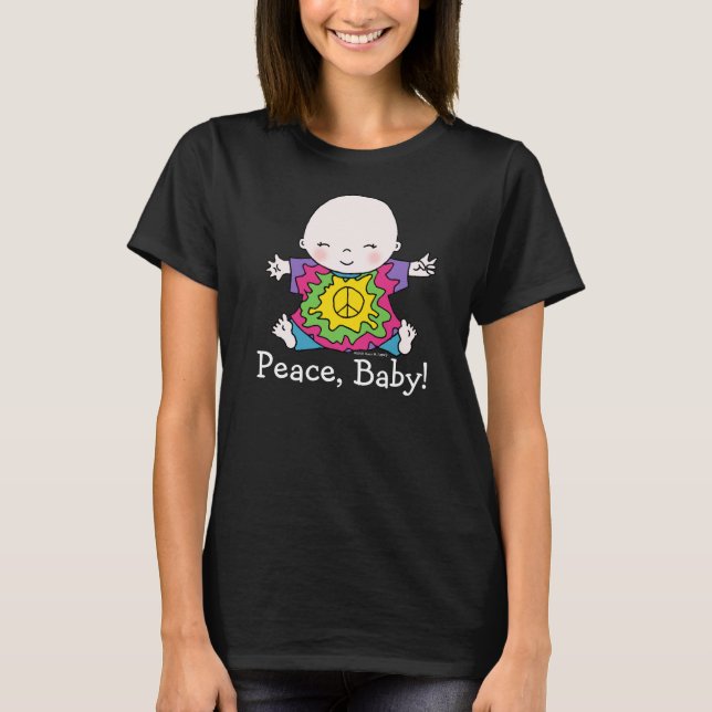 Camiseta Bonito Tie Dye Hippie Peace Baby (Frente)