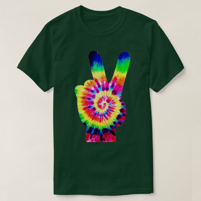 Camiseta Bonito Tie Dye Sinal De Paz Amor Não Guerra Para M (Frente do Design)