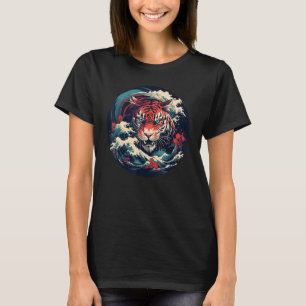 Camiseta Bonito Tigre Face no Japão Estilo para grandes gat