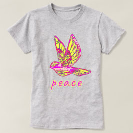 Camiseta Bonito Tinta e Porta de Água com Sinal de Paz T-S