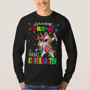 Camiseta Bonito Unicórnio Adeus Pré K Graduação Olá Kinder