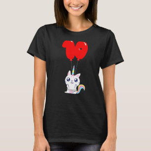 Camiseta Bonito Unicórnio Cat 10º Aniversário Crianças Balã