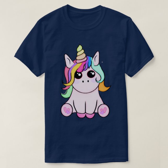 Camiseta Bonito Unicórnio Rosa (Frente do Design)