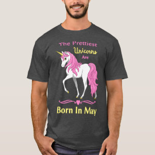 Camiseta Bonito Unicórnios Rosa São Nasceres No Aniversário
