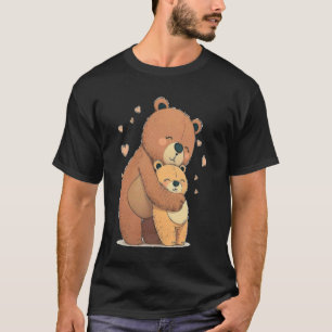 Camiseta Bonito Urso Cinzento Animal Bonito Pai e Urso Filh