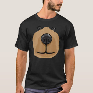 Camiseta Bonito Urso de Cartoon Rosto Cabeça Figurino Hallo
