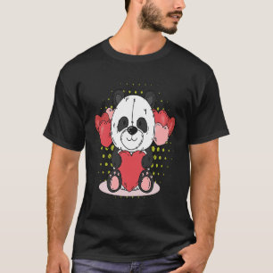 Camiseta Bonito Urso de Panda Namorados Coração Amor Panda