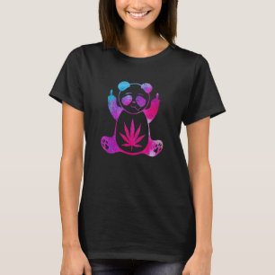 Camiseta Bonito Urso do Panda com Dedo Médio Vintage