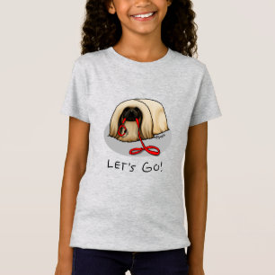 Camiseta Bonito Vamos Lá! Passear com cachorro da raça Pequ