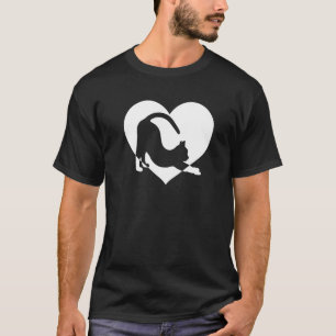Camiseta Bonito Vintage Quem Ama Gatos Gato Preto Coração B