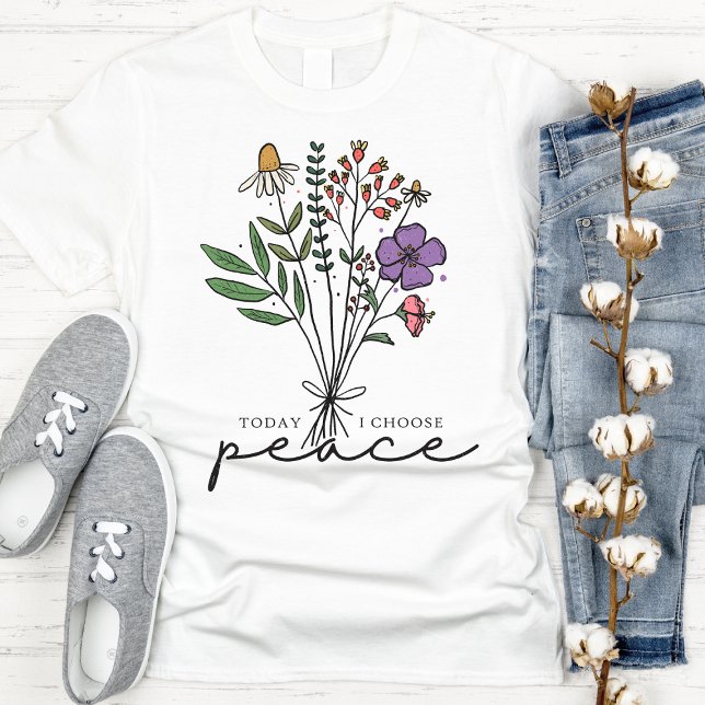 Camiseta Bonito Vintage Wildflower Peace (Criador carregado)