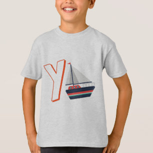 Camiseta Bonito Y para Iate - Crianças - Alfabeto ABCD Ingl