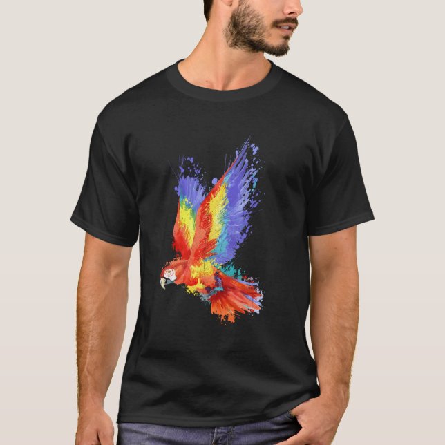 Camiseta Bonitos presentes de passarinho-papagaio voador (Frente)