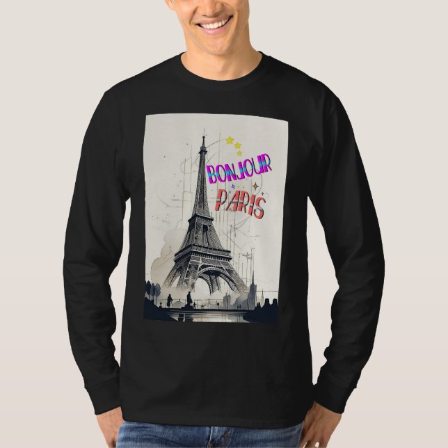Camiseta Bonjour Colorful Paris (Frente)
