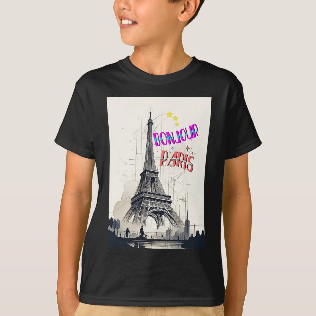 Camiseta Bonjour Colorful Paris (Frente)