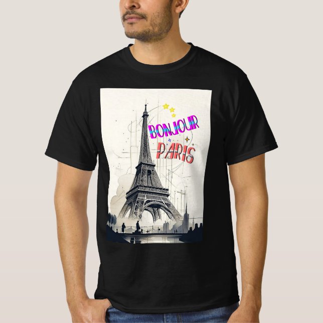 Camiseta Bonjour Colorful Paris (Frente)