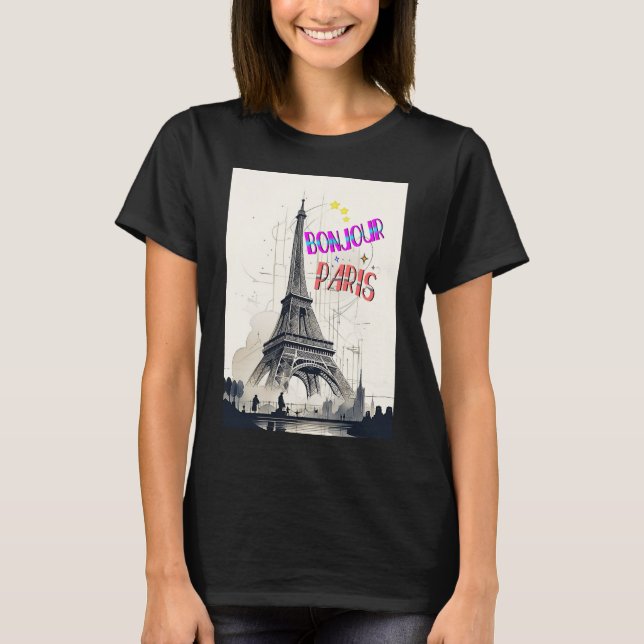 Camiseta Bonjour Colorful Paris (Frente)