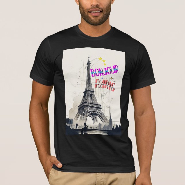 Camiseta Bonjour Colorful Paris (Frente)