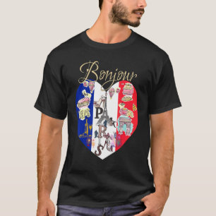 Camiseta Bonjour France I Love Paris French Style Fl