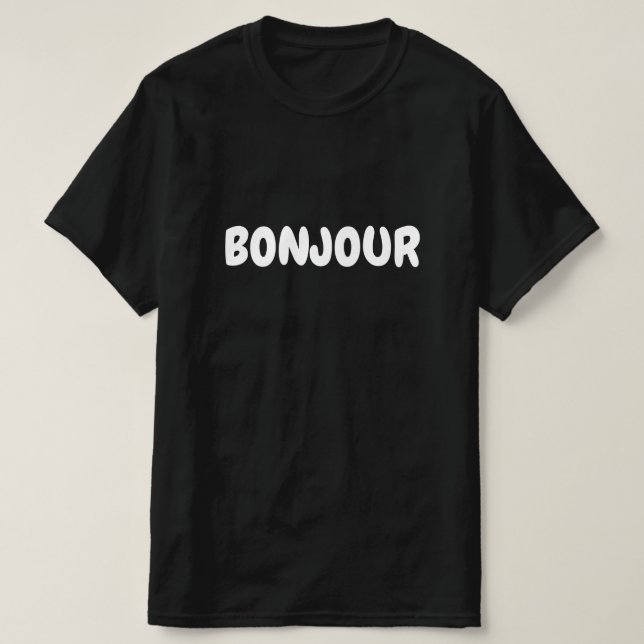 Camiseta Bonjour, olá em francês (Frente do Design)