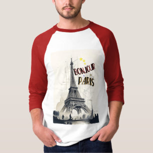 Camiseta Bonjour Skyline Marathon Paris