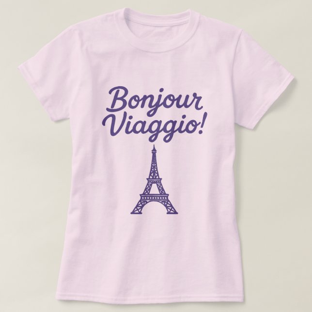 Camiseta Bonjour Viaggio! (Frente do Design)