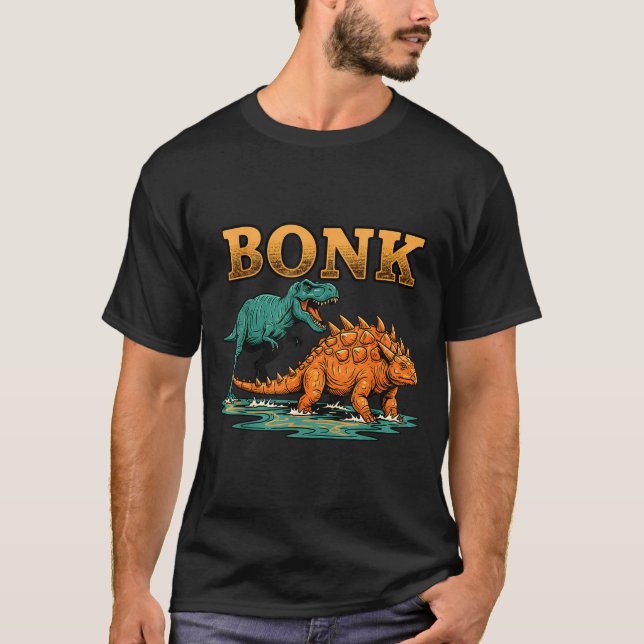 Camiseta Bonk Dinosaur Funny Prehistoric Humor Design  (Frente)