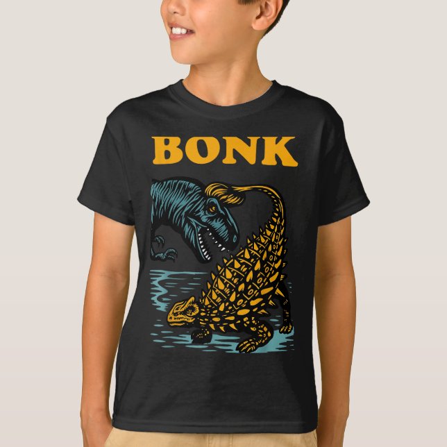 Camiseta Bonk Dinosaur Funny Prehistoric Humor Design  (Frente)