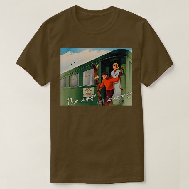 Camiseta Bonne Voyage viagens vintage (Frente do Design)