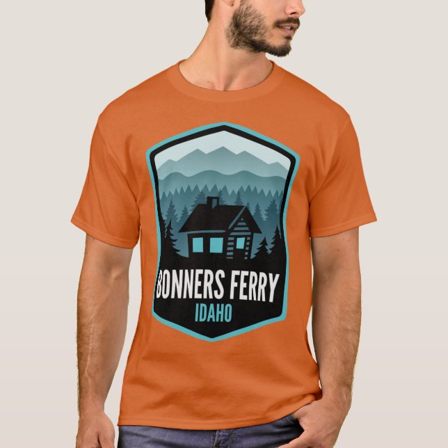 Camiseta Bonners Ferry Idaho Mountain Town Cabine (Frente)
