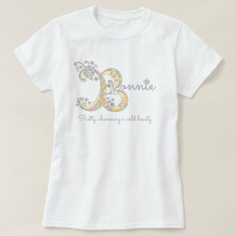 Camiseta Bonnie Girl B name significa monograma tee