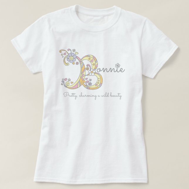 Camiseta Bonnie Girl B name significa monograma tee (Frente do Design)