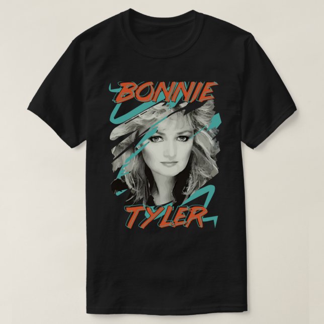 Camiseta Bonnie Tyler 80s da década de 1980s pop Música Tot (Frente do Design)