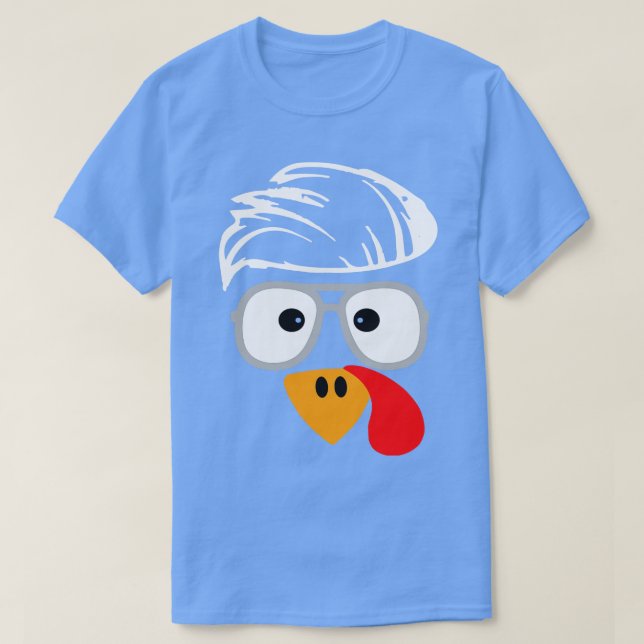 Camiseta Bonny Handsom Turkey Face Hairstyle para Thanksgiv (Frente do Design)