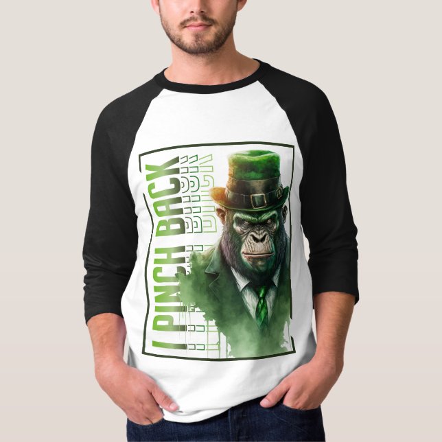 Camiseta Bono Chimp "I Pinch Back" 3/4 Capa T-Shirt (Frente)