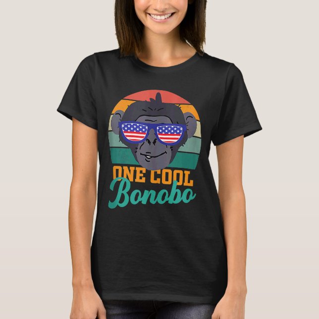 Camiseta Bonobo chimpanzé EUA bandeira mundial bonobo Day m (Frente)