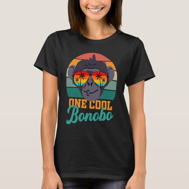 Camiseta Bonobo chimpanzés tropicais homens mulheres (Frente)