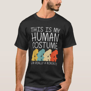 Camiseta Bonobo Halloween Fácil Figurino Humano Chimpanzee