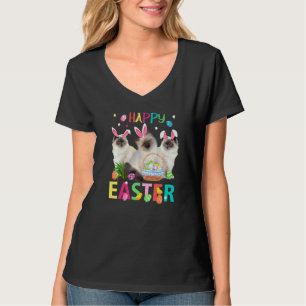 Camiseta Bons 3 Gatos Siameses Vestindo Coelhinhos Ouvidos