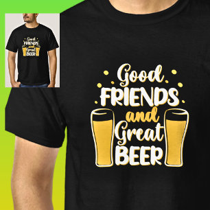 Camiseta Bons amigos e cervejas de Excelente, óculos de cer
