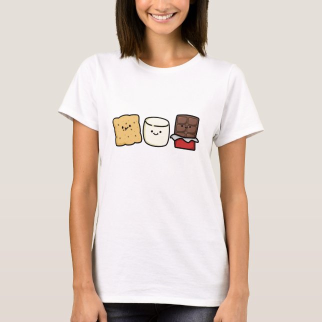 Camiseta Bons Amigos Kawaii Smore (Frente)