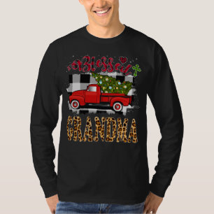 Camiseta Bons Caminhões Vermelhos Xadrezes Xmas Árvore Vovó