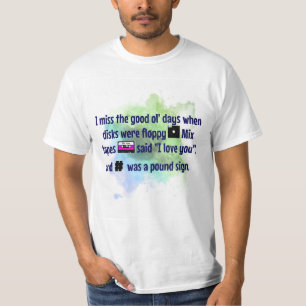 Camiseta Bons dias antigos, misturar fitas e disquete FUNNY