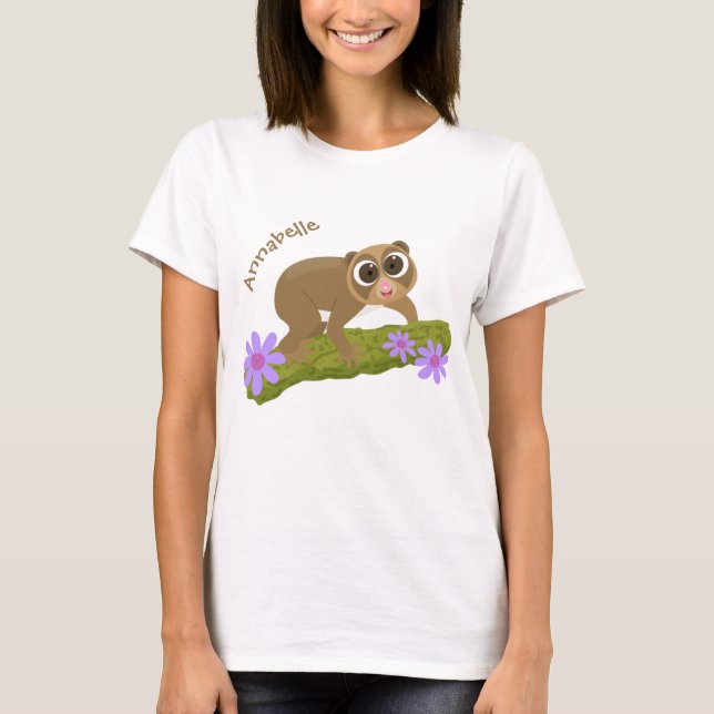 Camiseta Bons e felizes loris em desenhos animados (Frente)