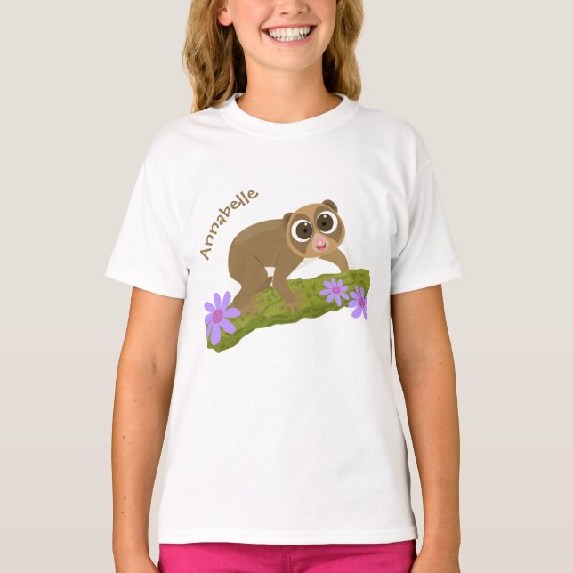 Camiseta Bons e felizes loris em desenhos animados (Frente)