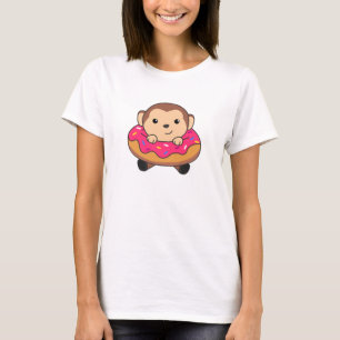 Camiseta Bons Macacos Engraçados A Rosa Rosquinha