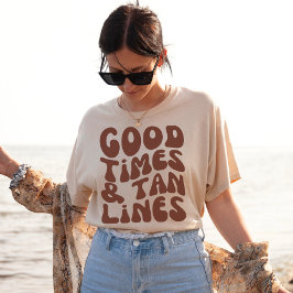 Camiseta Bons tempos e linhas de bronzeamento | Férias Boho