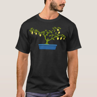 Camiseta Bonsai Amarelo no Pote Bonsai Azul