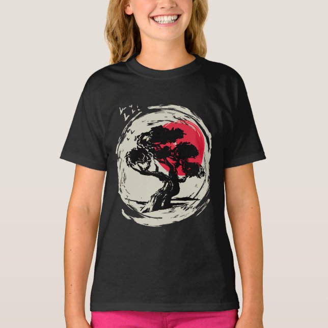 Camiseta Bonsai Art Japonês Sunset (Frente)